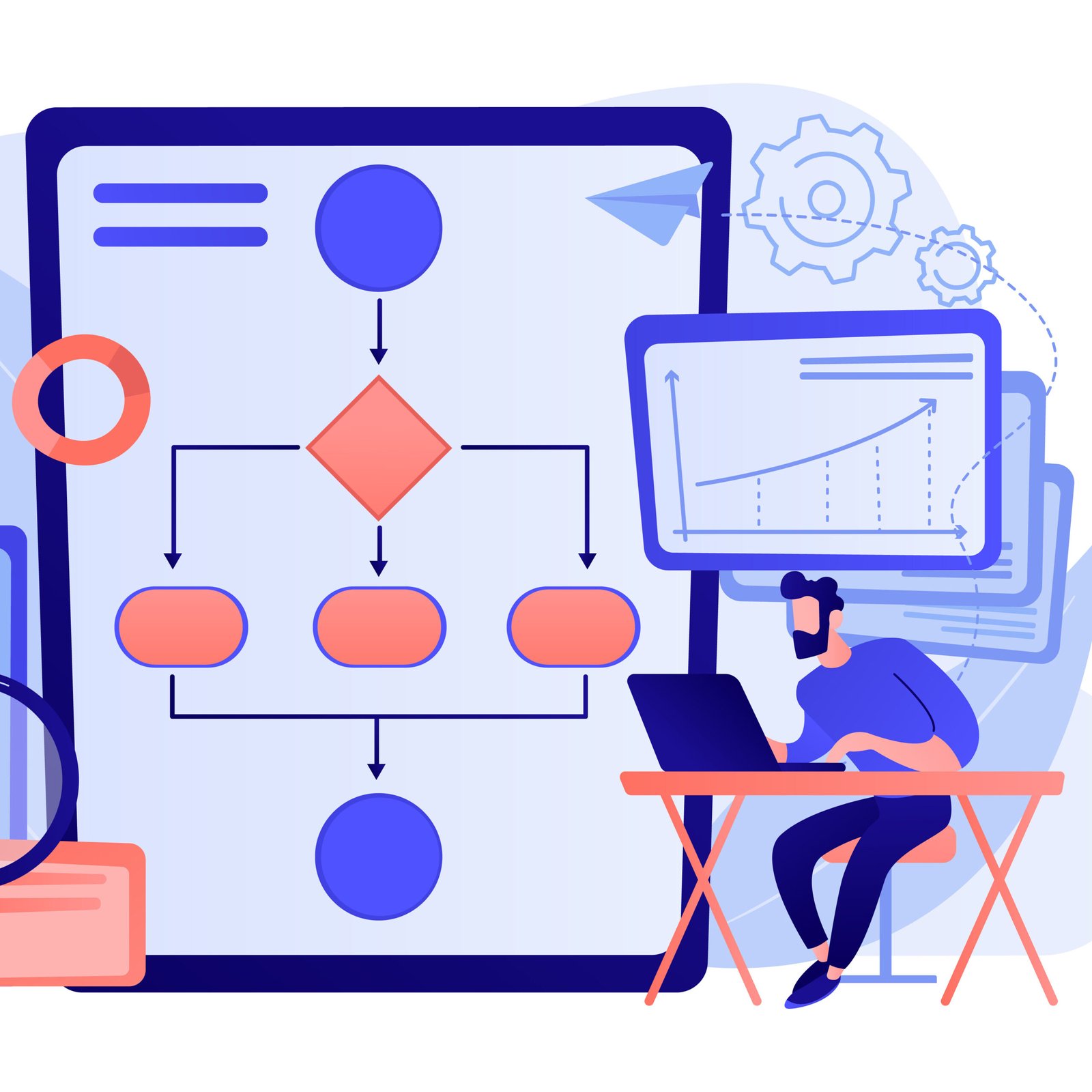 business process automation bpa concept vector illustration.